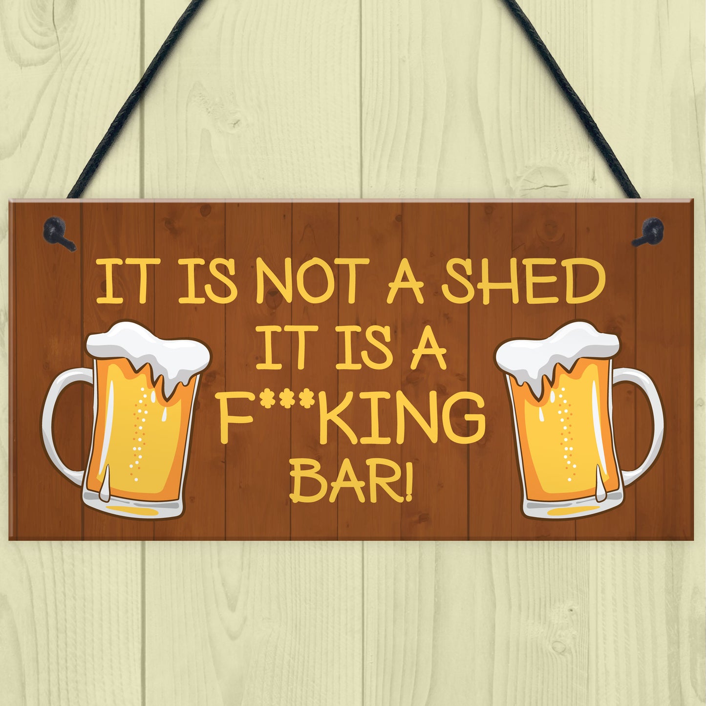 Rude Bar Sign Funny Garden Shed Sign Hanging Door Plaque