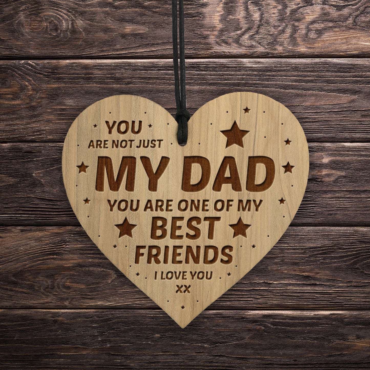 DAD GIFT From Son Daughter Engraved Heart Birthday Christmas