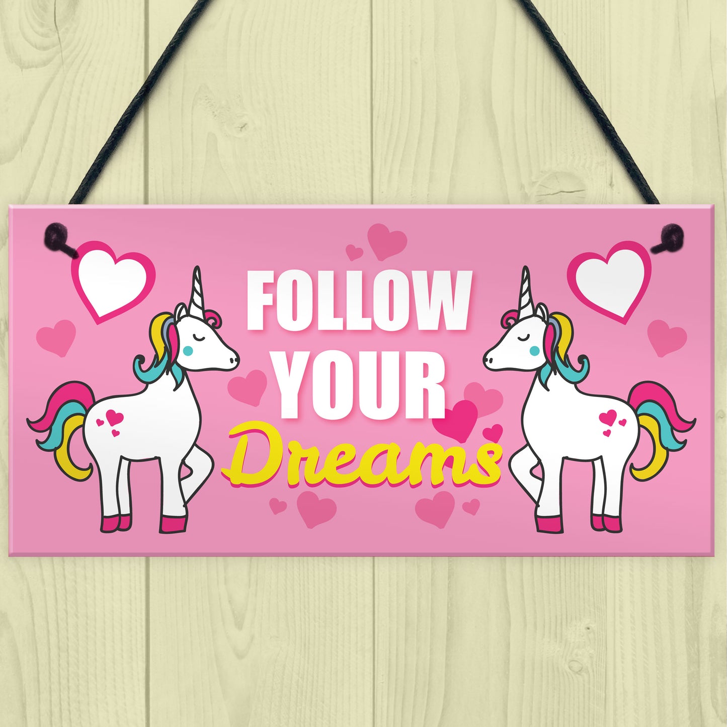 Follow Your Dreams Unicorn Wall Bedroom Plaque Sign Gift