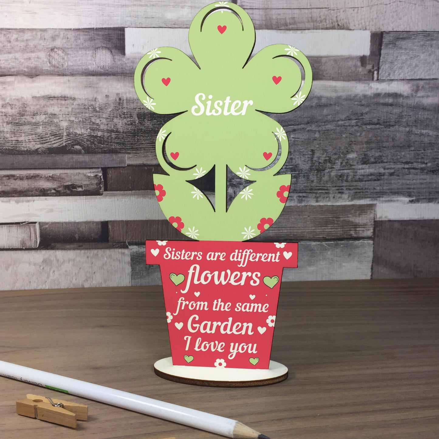 Novelty Sister Gifts Wooden Flower Birthday Gift For Sister