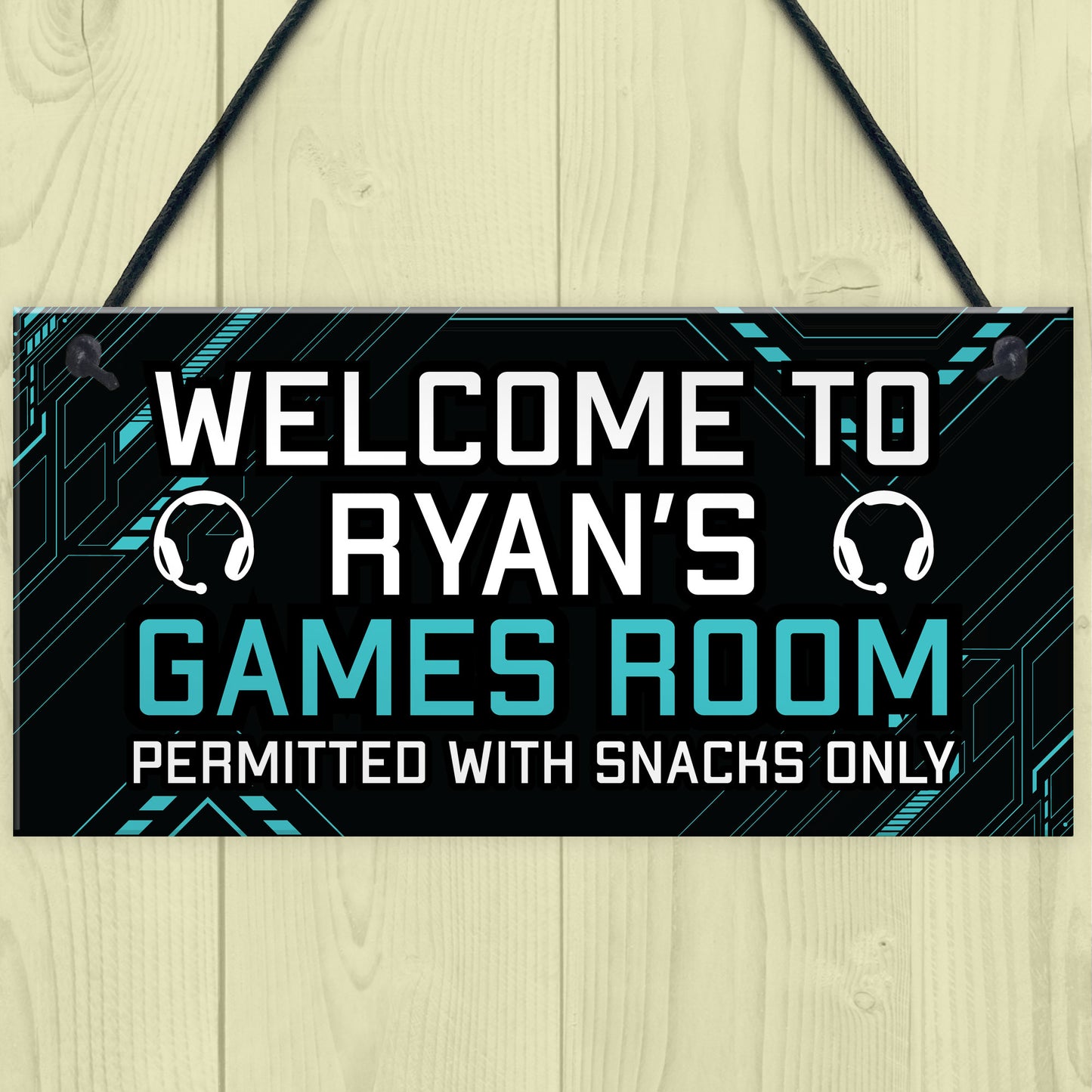 Welcome Sign GAMES ROOM Sign Man Cave Bedroom Door Sign