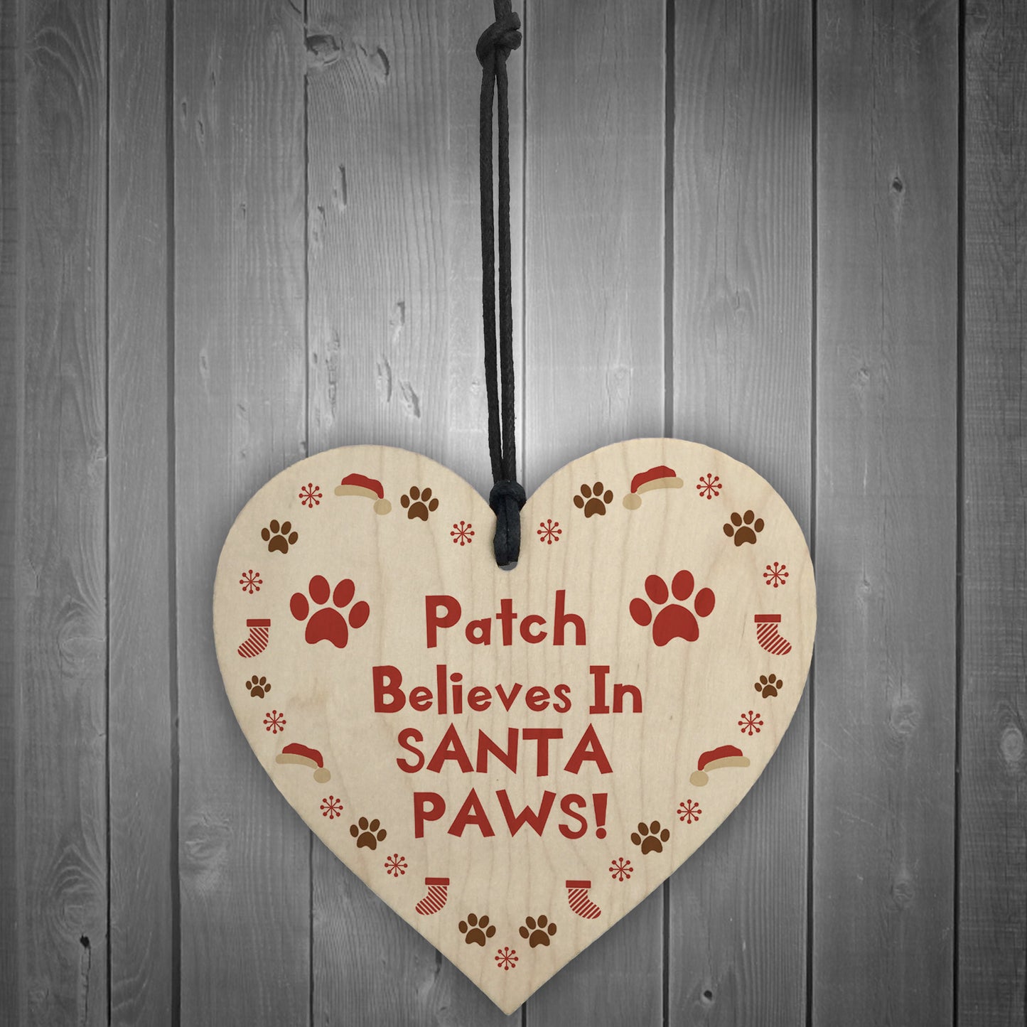Personalised Dog Christmas Bauble 1st Wood Decoration Believes