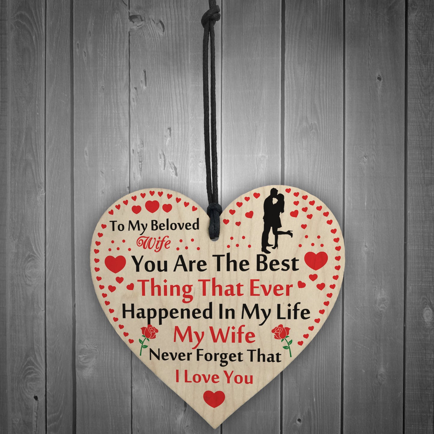 Wife Gifts Wooden Heart Gifts for Wife on Valentines Birthday