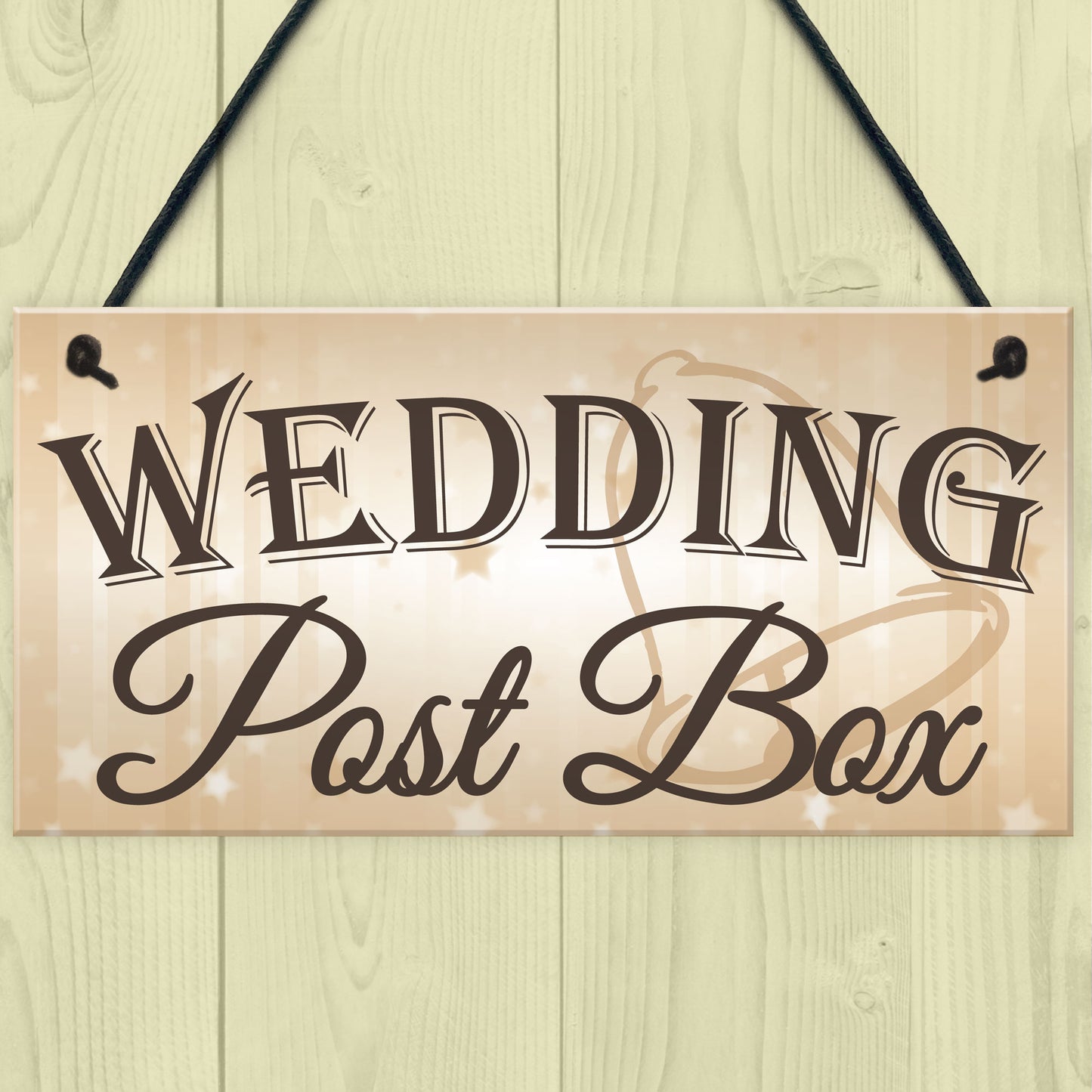 Wedding Post Box Hanging Decorative Plaque Well Wishes Table Sig
