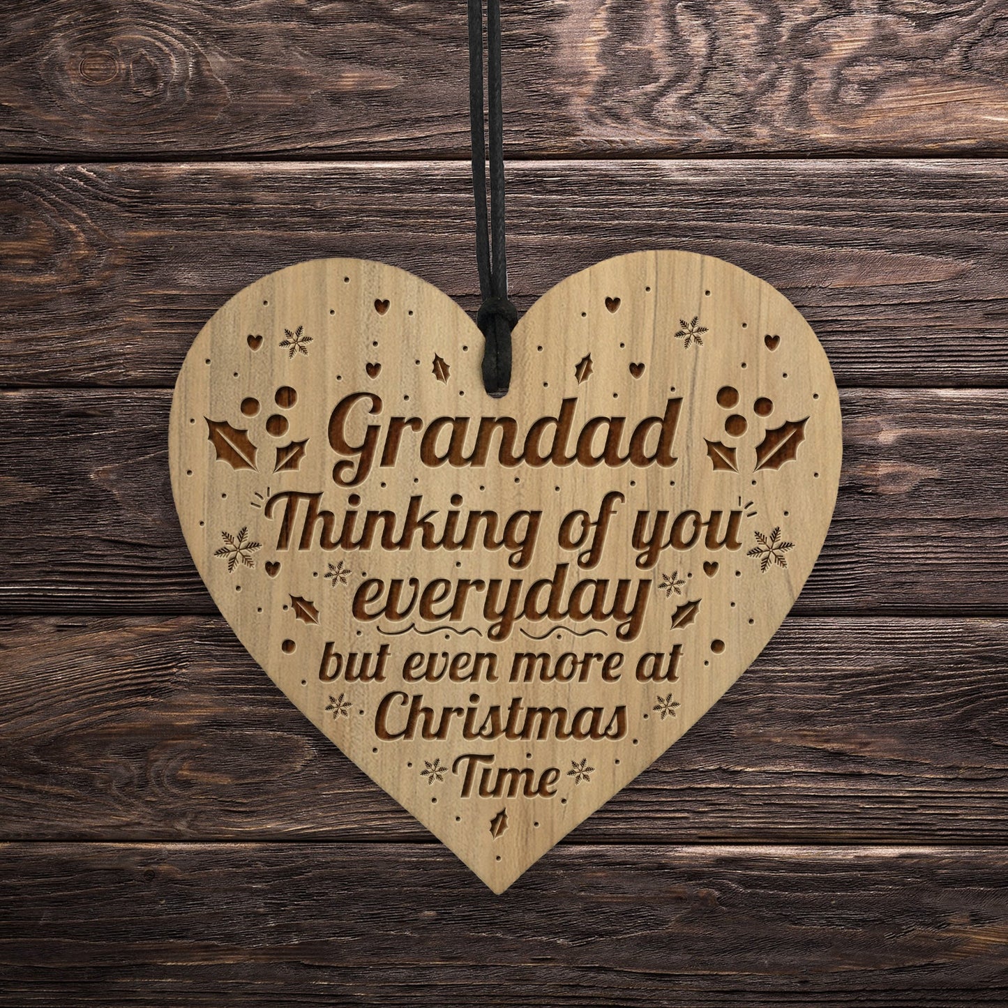 Grandad Christmas Memorial Engraved Bauble Gift In Memory