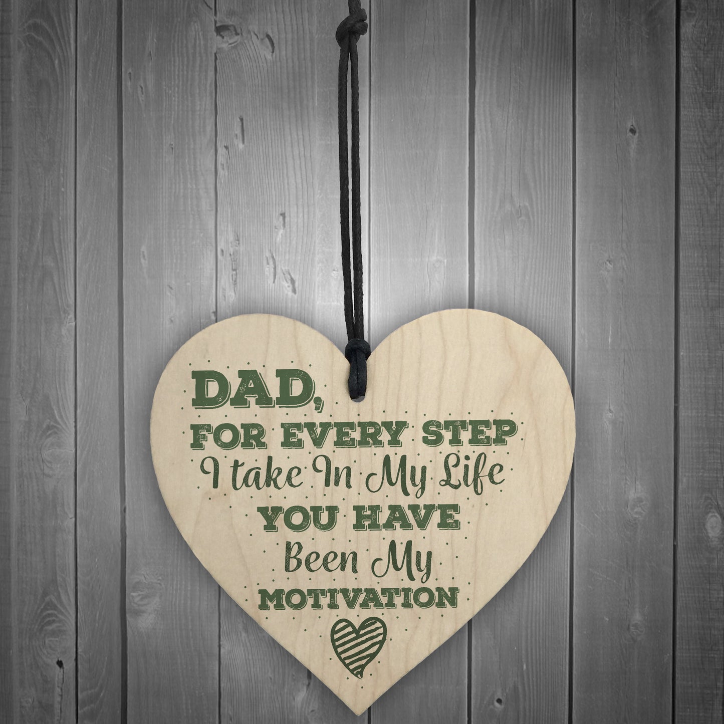 Fathers Day Gift Daddy Dad Stepdad Father Wooden Hanging Heart