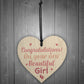 Newborn Baby Girl Gift Present Christening Keepsake Wood Heart