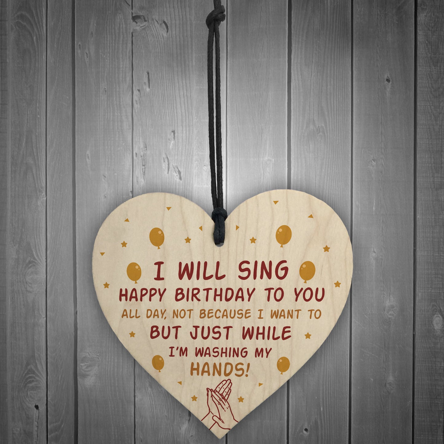 Funny Birthday Gift For Mum Dad Friend Wood Heart Quarantine