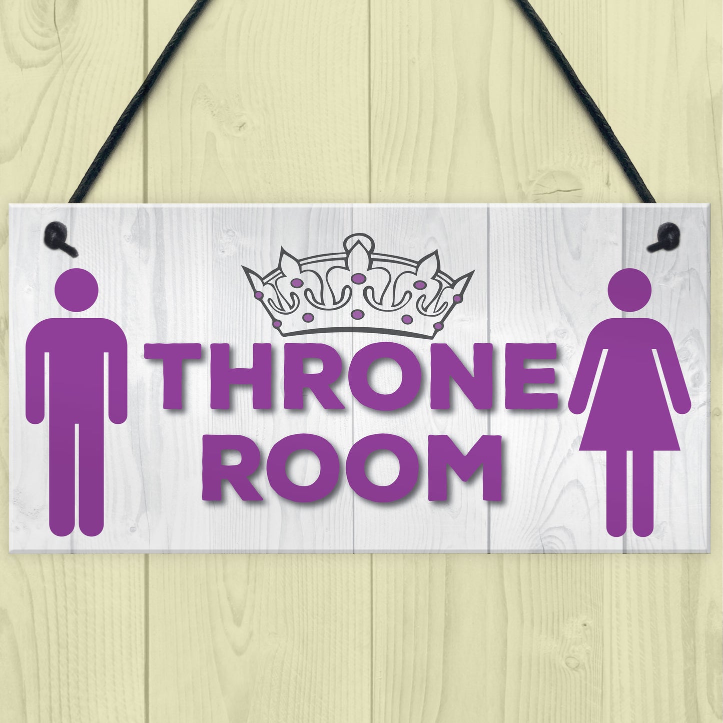 Throne Room Bathroom Toilet Door Hanging Plaque Sign Gift