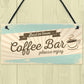 Coffee Bar Hanging Wall Plaque Home Decor Kitchen Cafe Sign