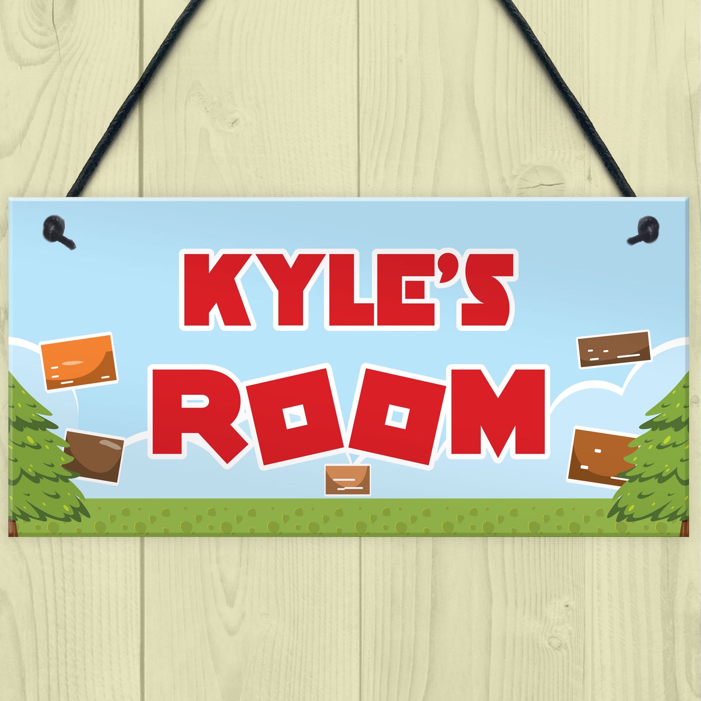 Personalised Gaming Sign Retro Gaming Gift Boys Bedroom Door