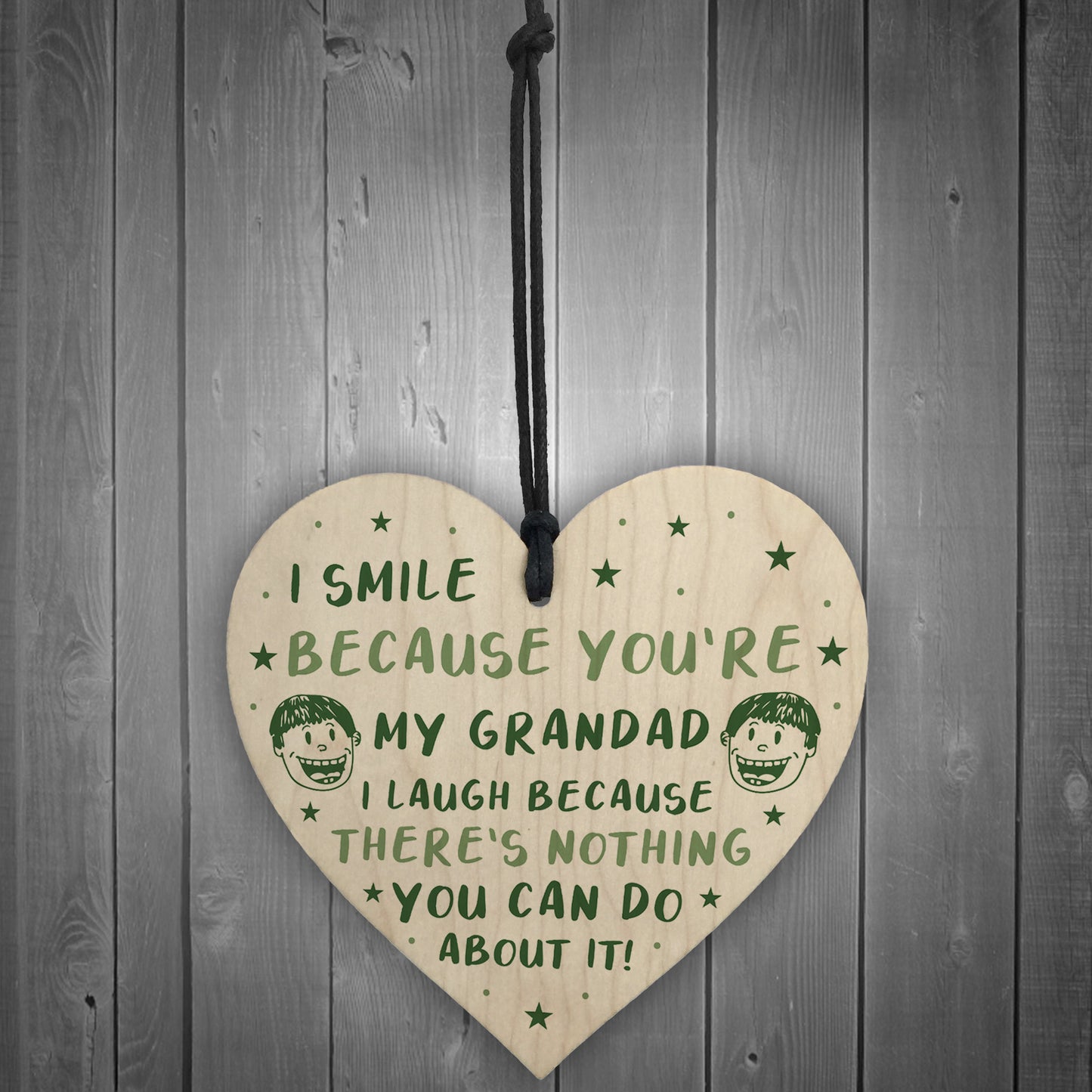 Funny Grandad Gift For Fathers Day Novelty Wooden Heart Sign