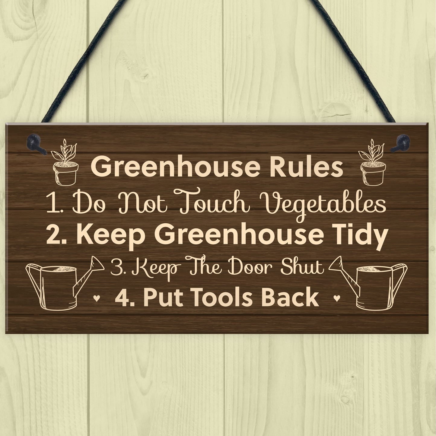 Greenhouse Rules Sign Hanging Garden Shed Sign Gift For Family