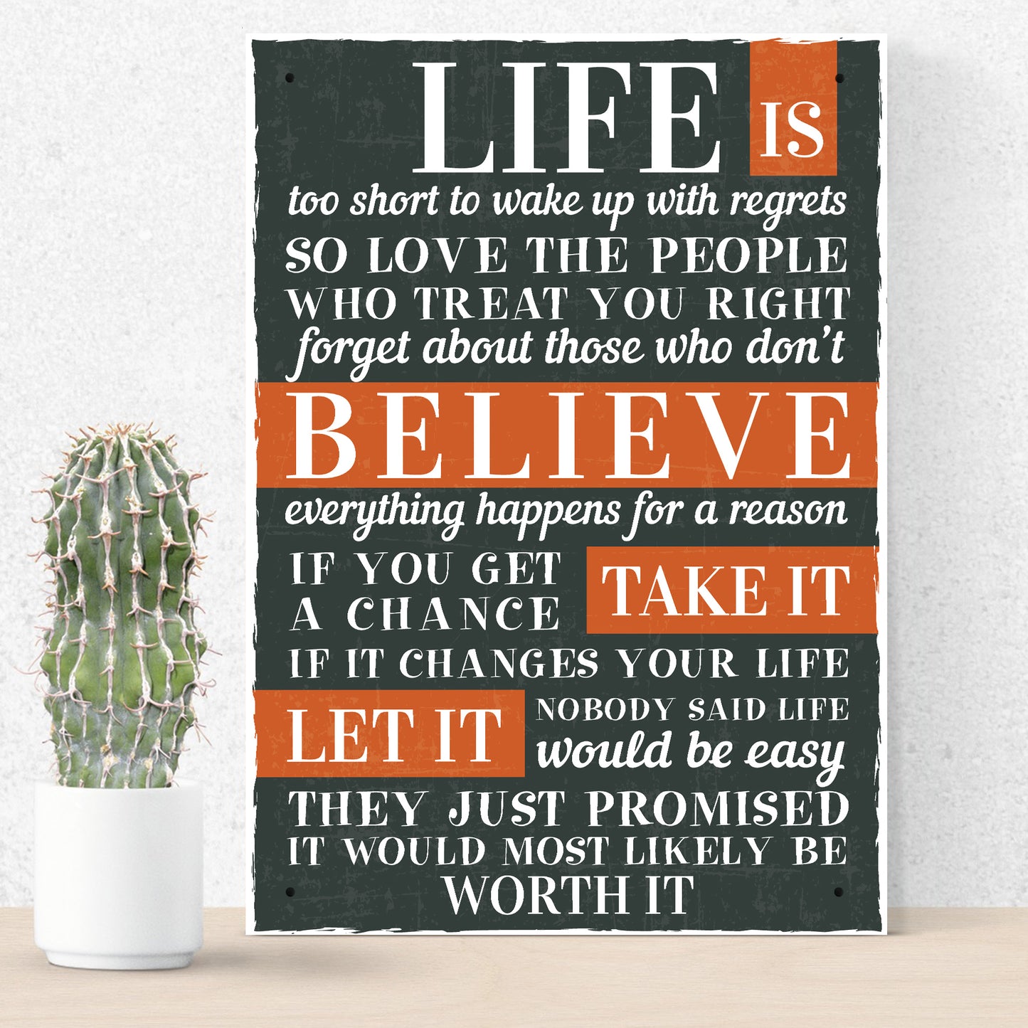 Life Inspirational Sign Best Friend Vintage Shabby Chic Plaques