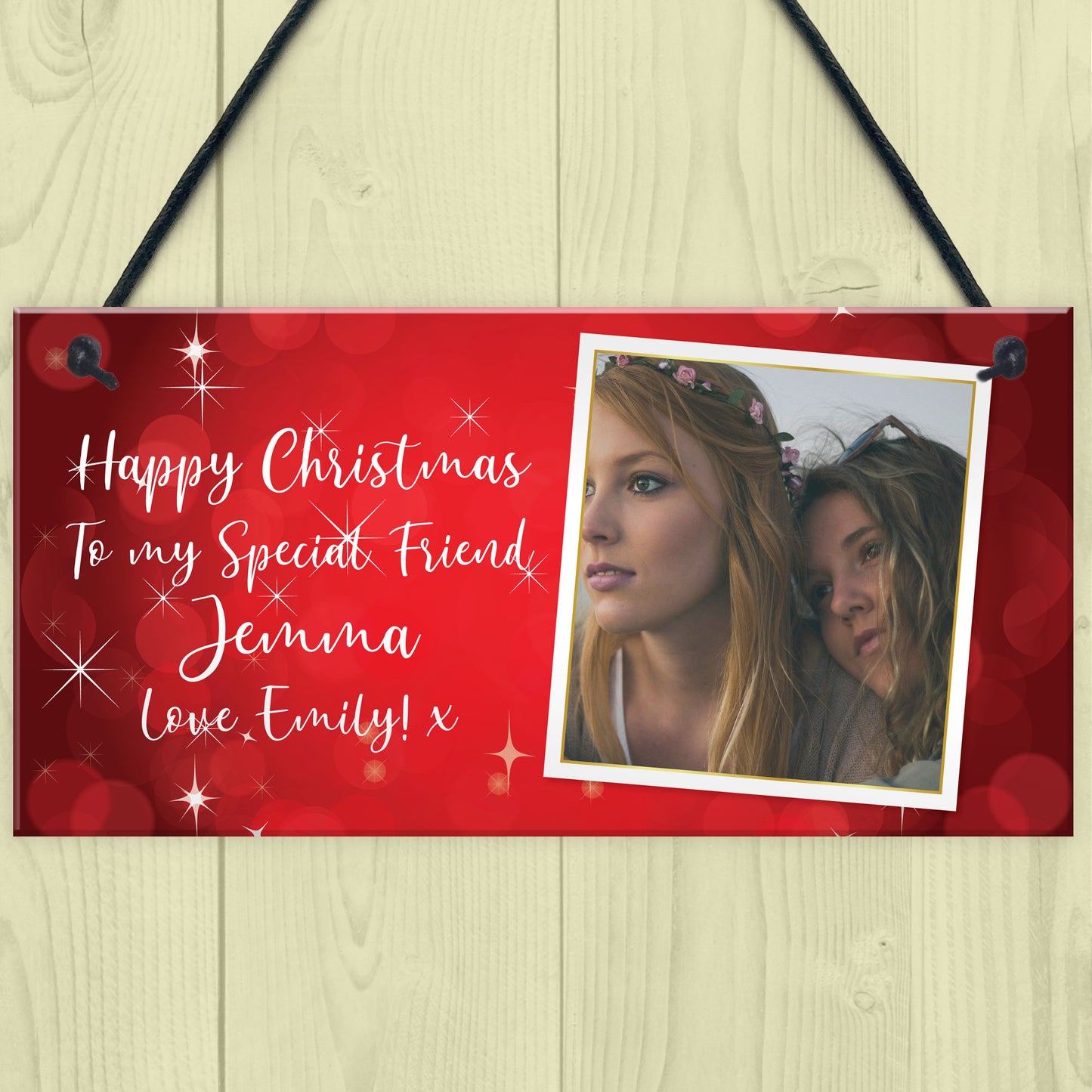 Personalised Photo Plaque Best Friend Christmas Gift Friend Sign