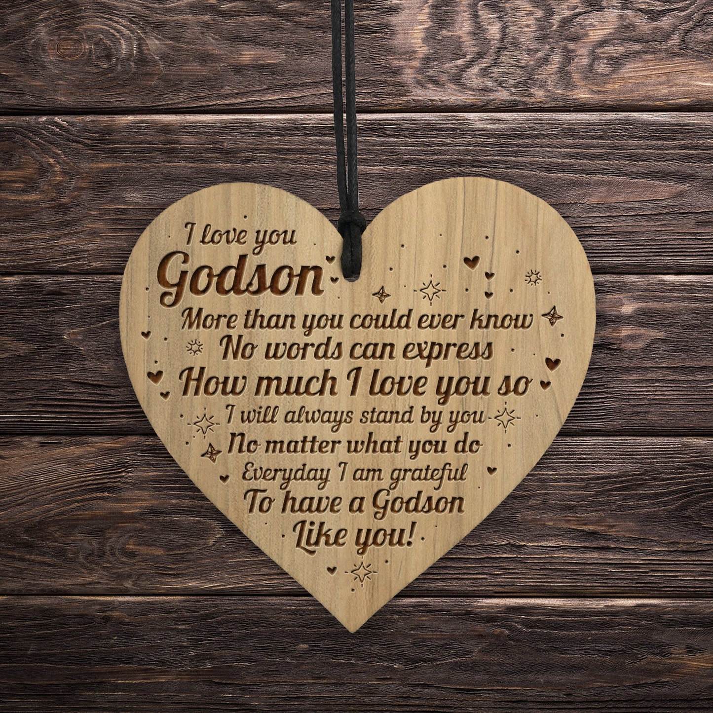 Godson Present For Birthday Christmas Engraved Heart Godson Gift