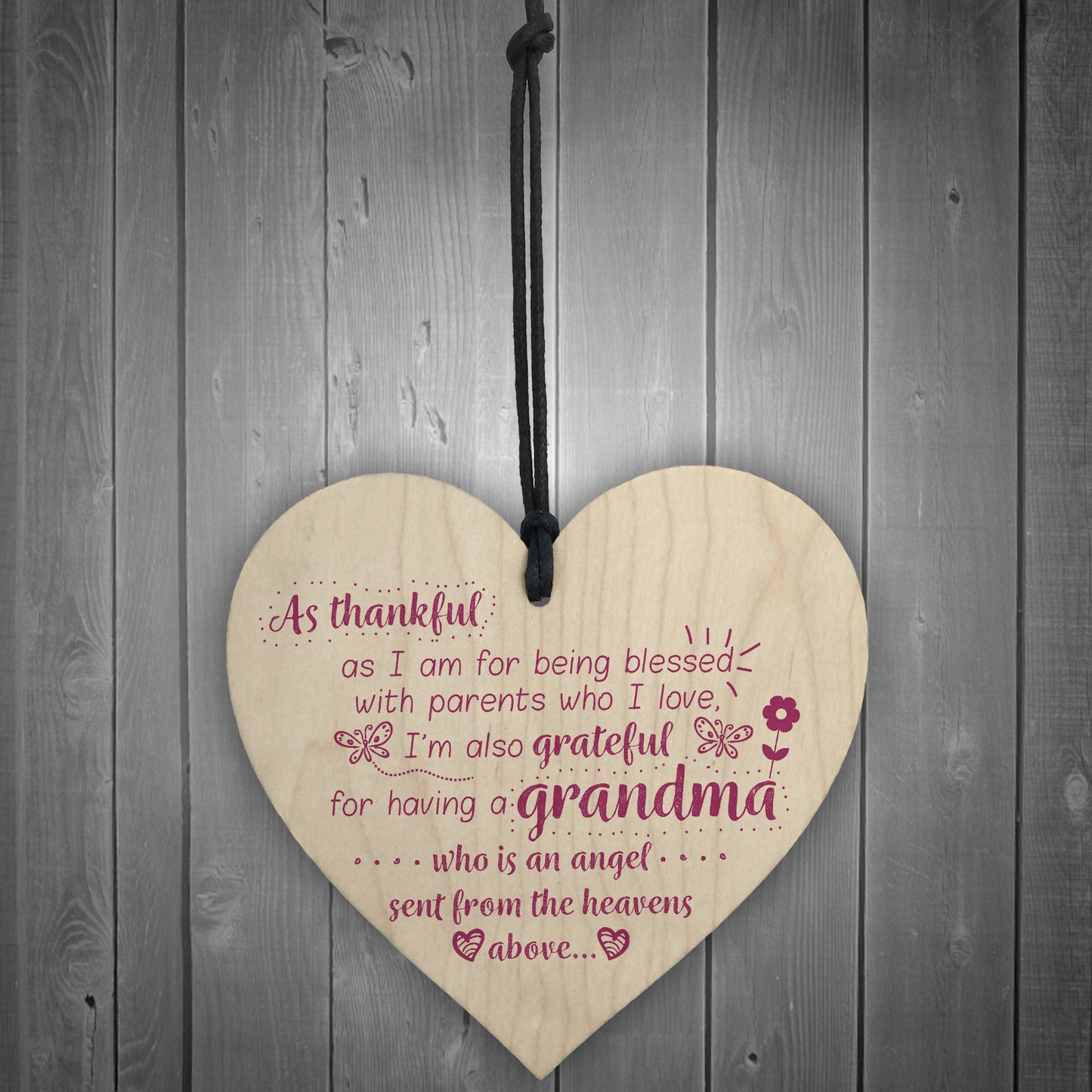 Grandma Grandparent Gran Nan Mum Plaque Sign Gift Wood Heart