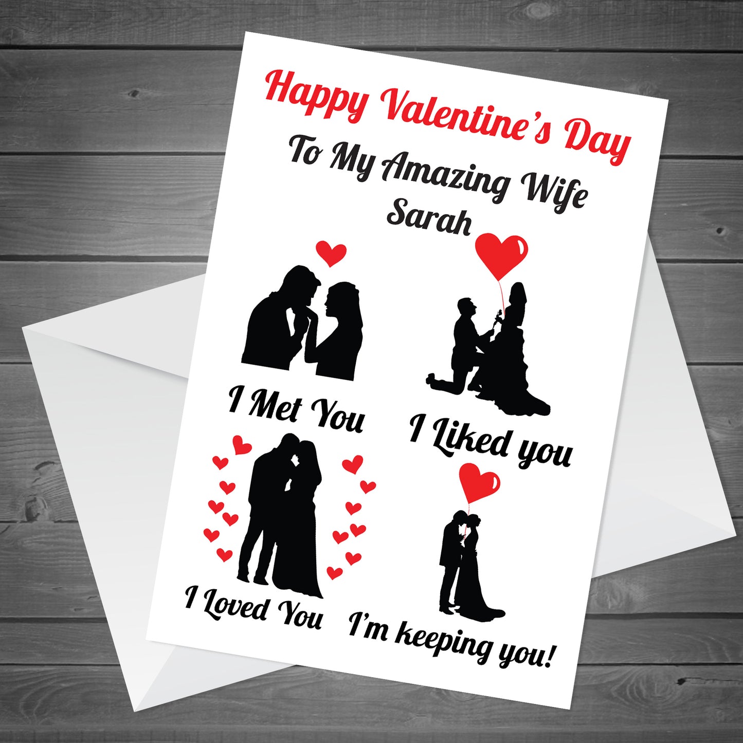 Personalised Valentines Day Card For Her Card For Wife