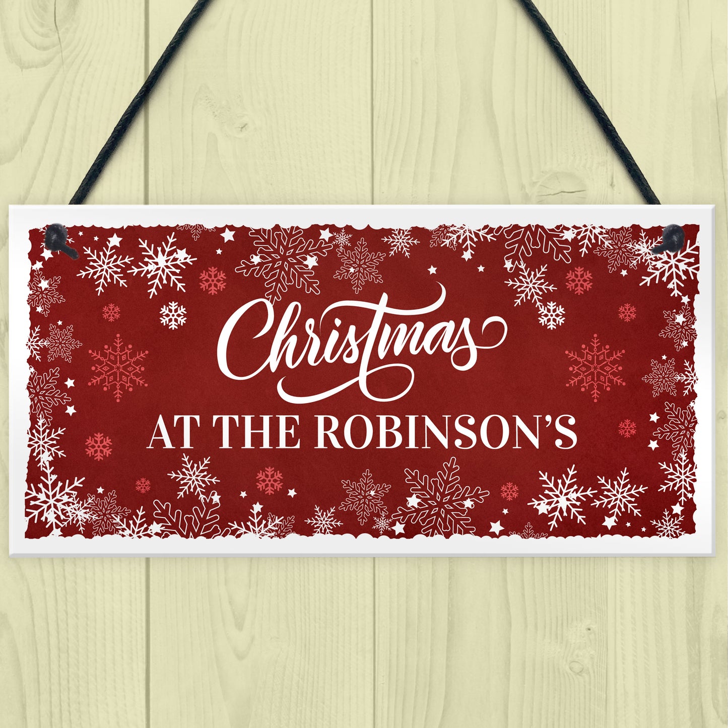 Personalised Christmas Sign 'Surname' Plaque Christmas Decor