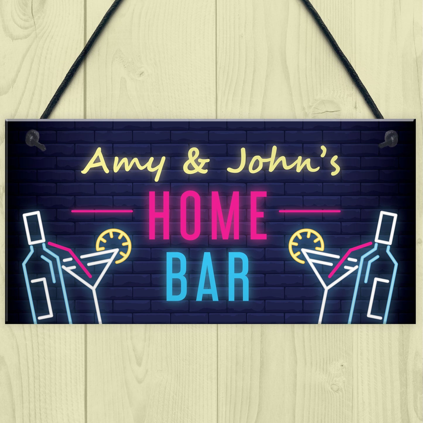 PERSONALISED Home Bar Plaque Hanging Man Cave Garden Bar