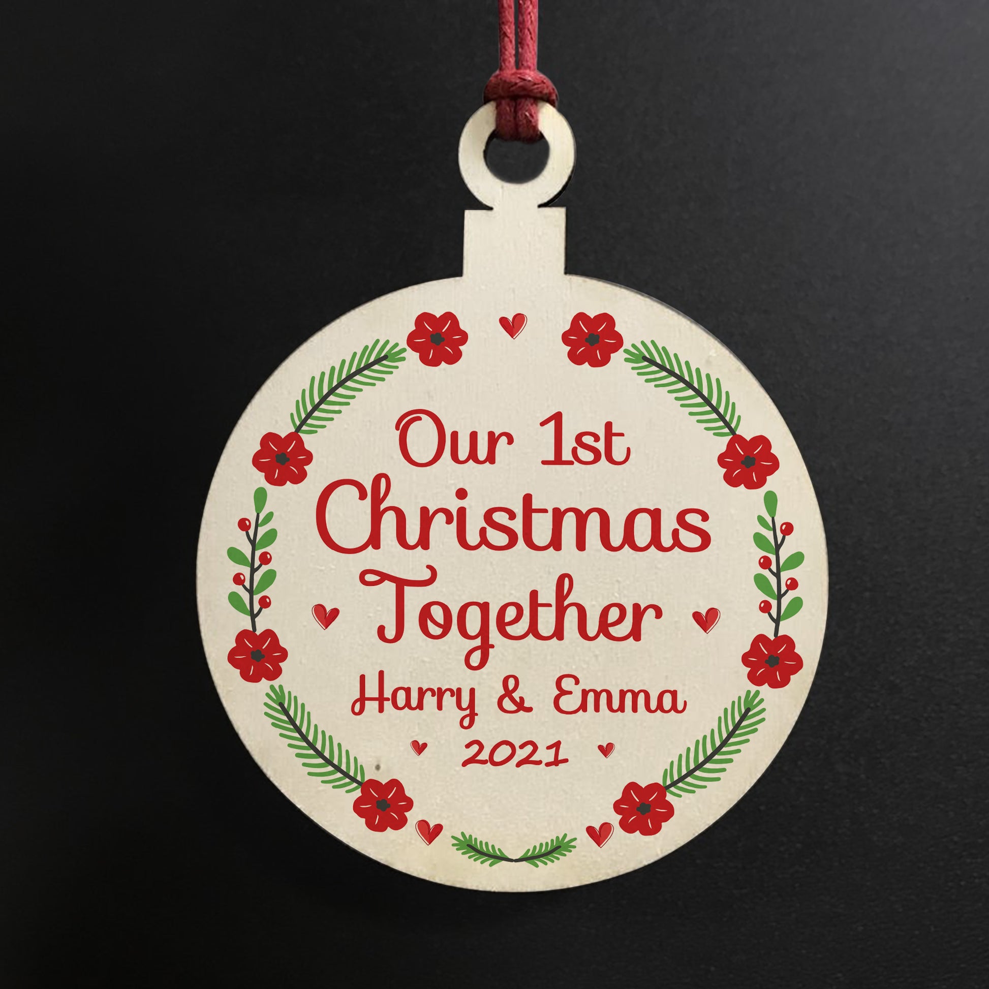 Personalised First Christmas As A Couple Gifts For Boyfriend – Red