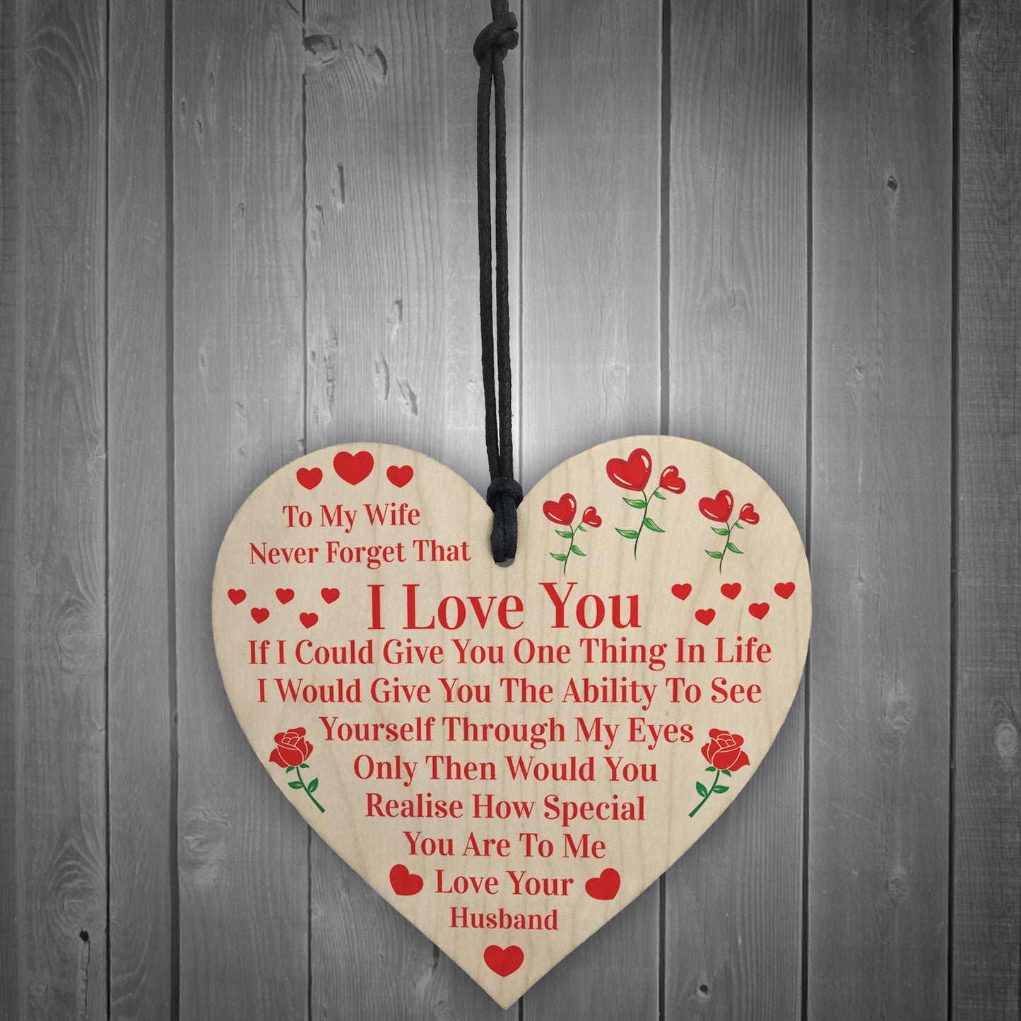 Gift For Wife Wooden Heart Gifts For Wife From Husband