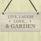 Live Love Laugh Hanging Garden Sign Novelty Plaque For Garden