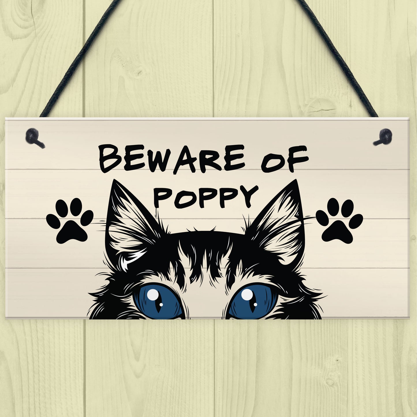 BEWARE OF CAT Sign Hanging Home Decor Plaque Cat Sign