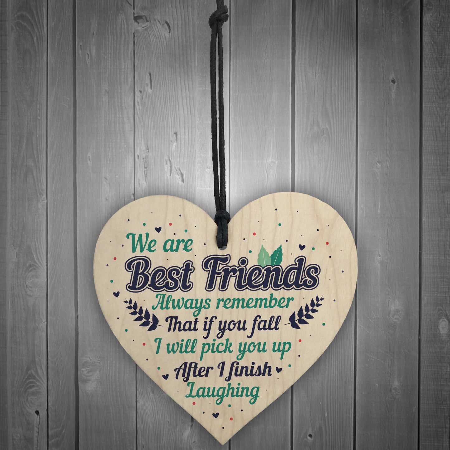 Best Friend Wood Heart Sign Christmas Gift For Friend Keepsake