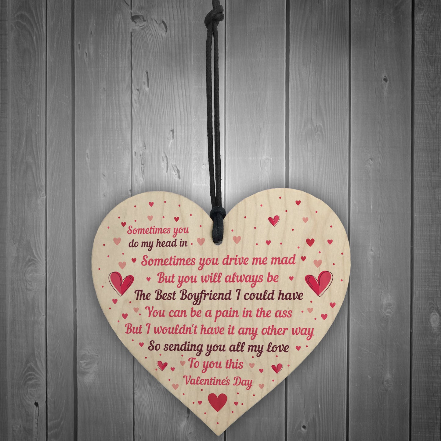 Handmade Valentine's Day Gift For Your Boyfriend Wood Heart Gift