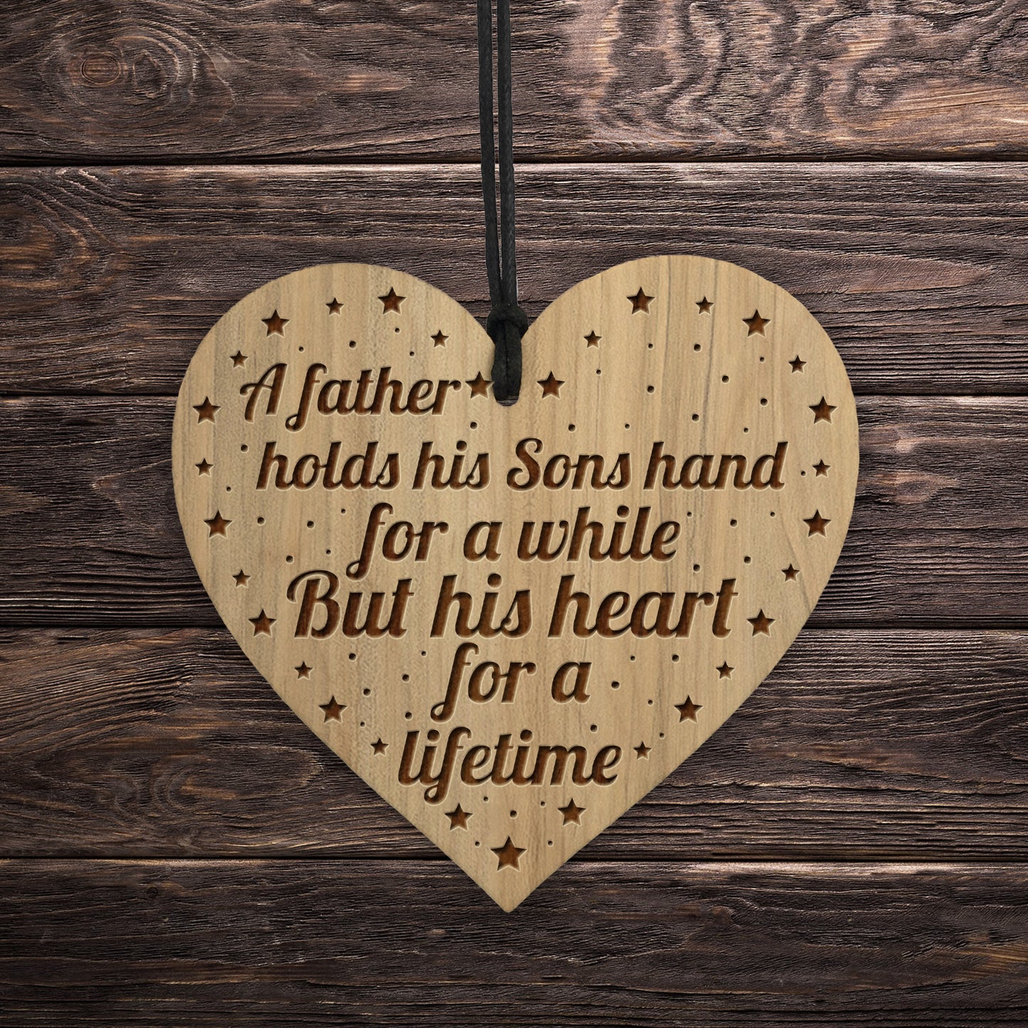 Dad Gift From Son THANK YOU Engraved Heart Dad Birthday Xmas