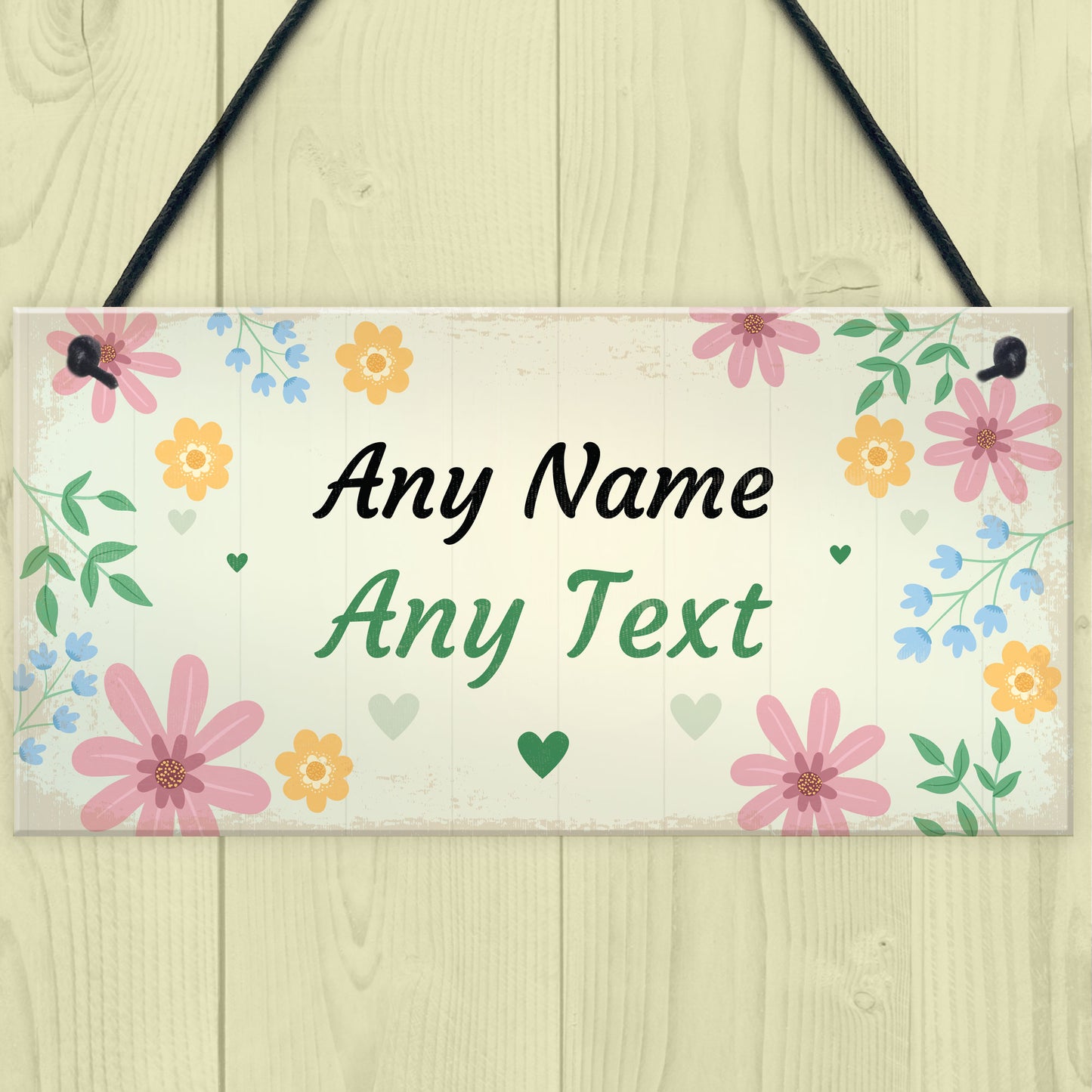 PERSONALISED Flowers Garden Plaque Any Name Text Garden Shed