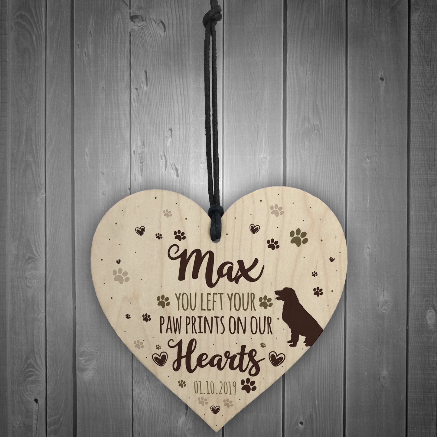 Wood Personalised Dog Sign Pet Memorial Gift Dog Memorial Sign