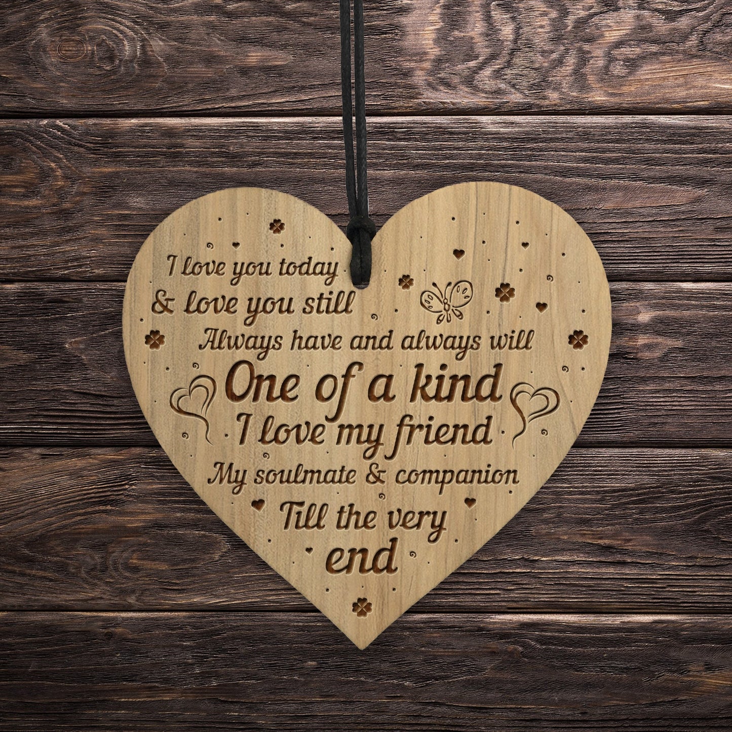 Beautiful Friendship Sign Engraved Heart Birthday Gift