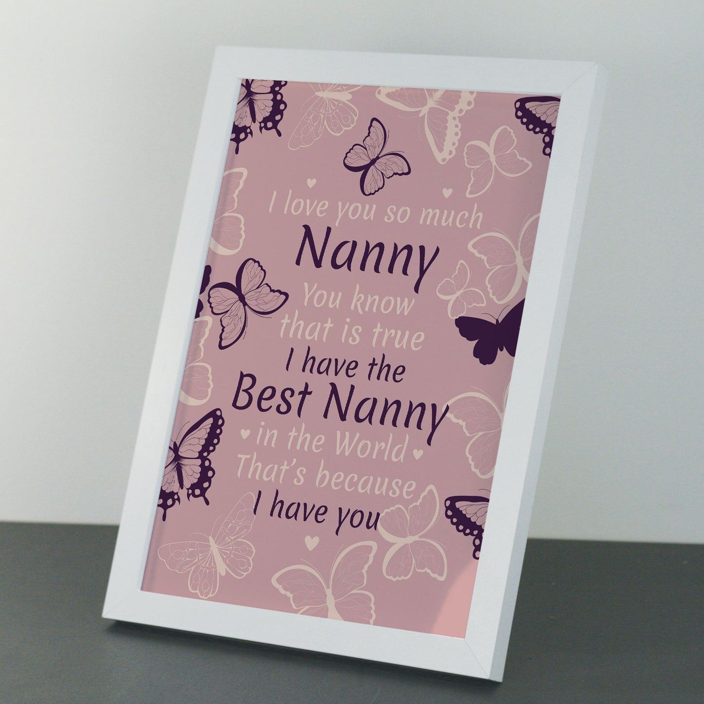 Christmas Birthday Gift For Nanny From Grandchildren Framed