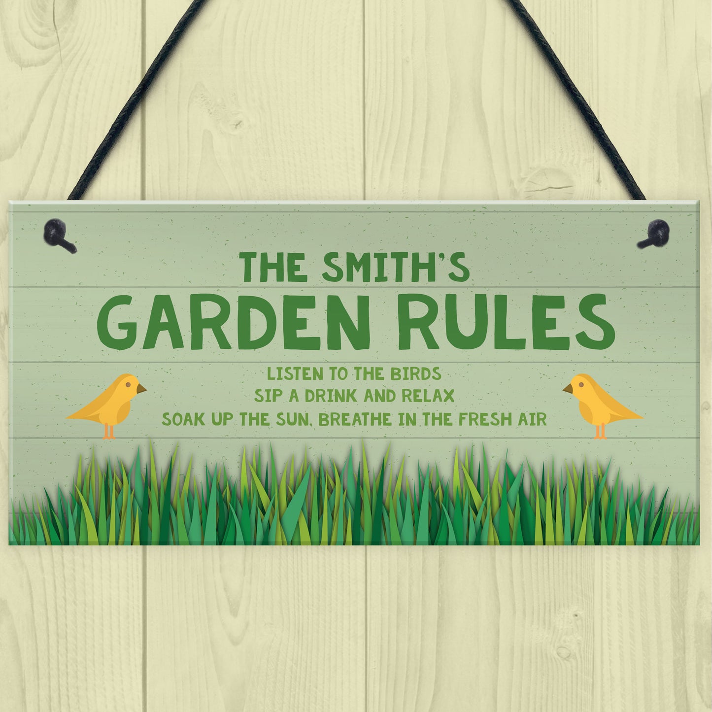PERSONALISED Garden Rules Sign For Garden Shed Summerhouse