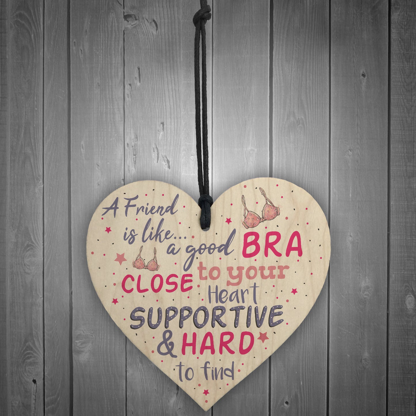 Handmade Friendship Best Friend Gift Wood Heart Thank You Plaque