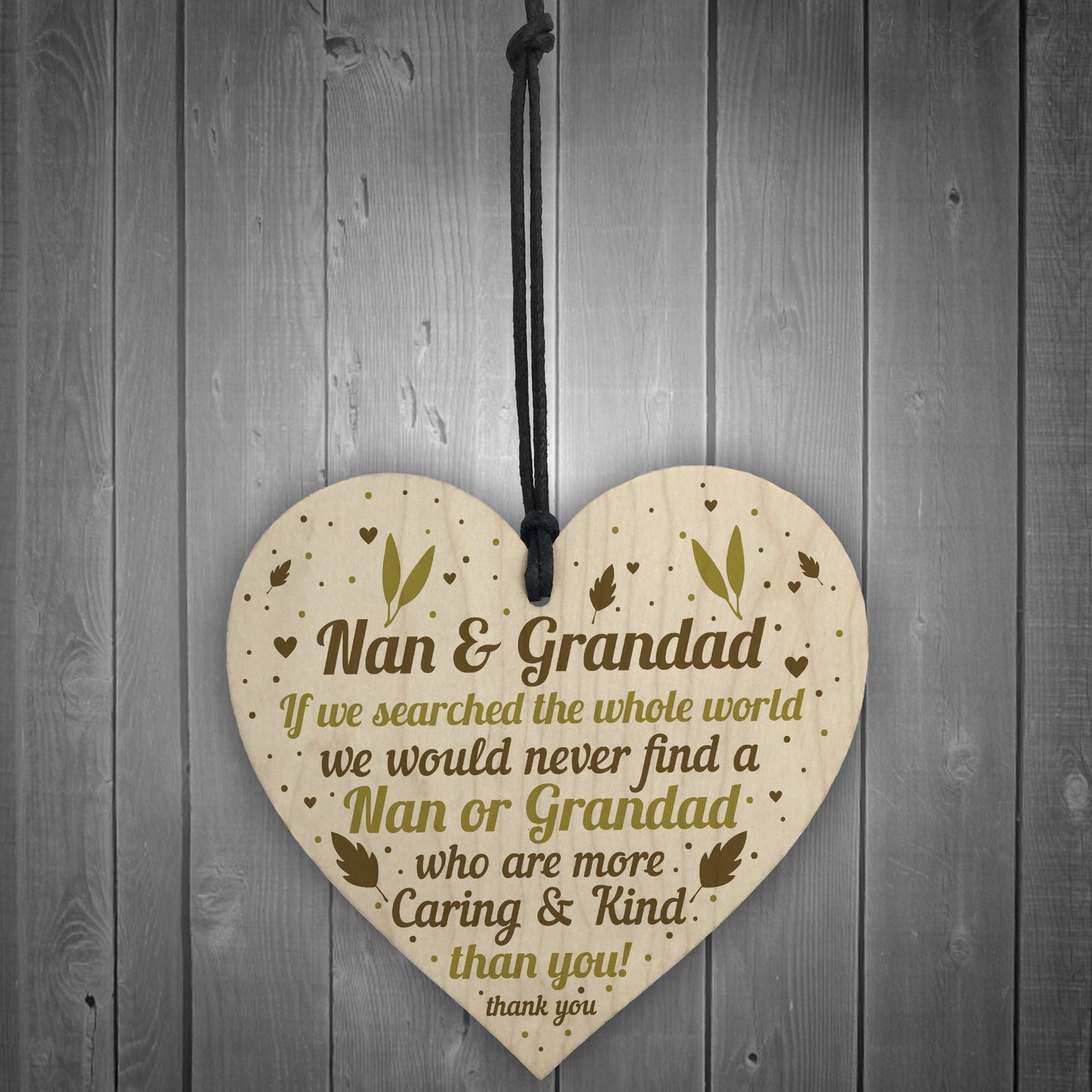 Handmade Grandparent Gift Wood Heart Nan And Grandad Gifts