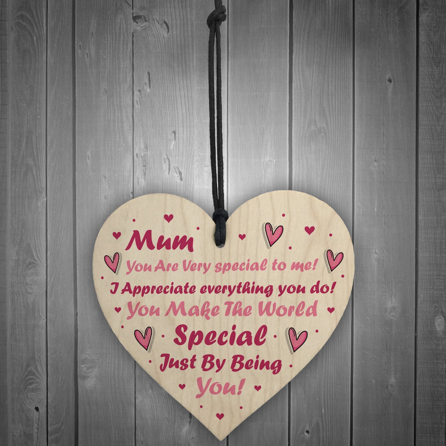 Novelty Mum Gift Wooden Heart Sign Gift For Mothers Day Birthday