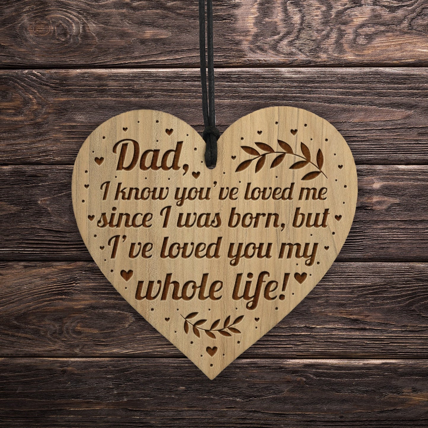DAD GIFT Engraved Heart Dad Gift From Daughter Son Love Gift