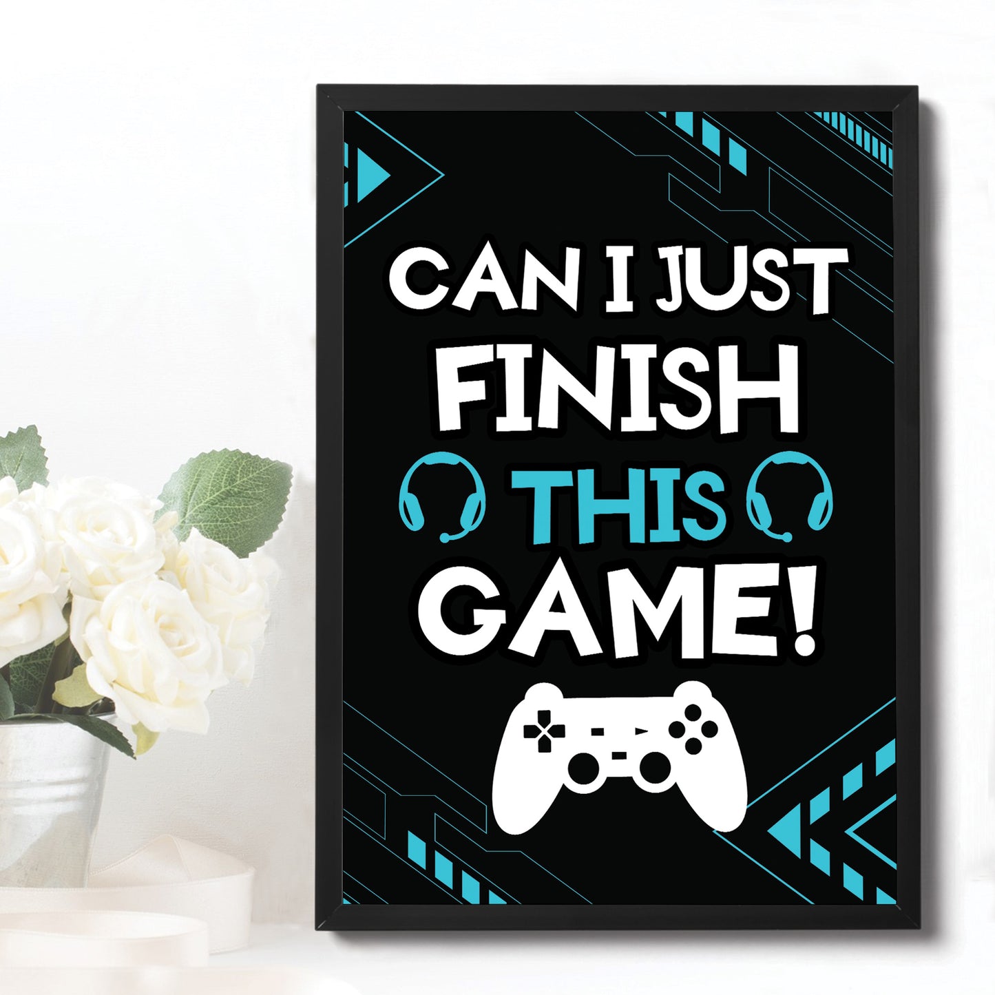 Gaming Black Framed Posters Prints For Boys Bedroom Gamer