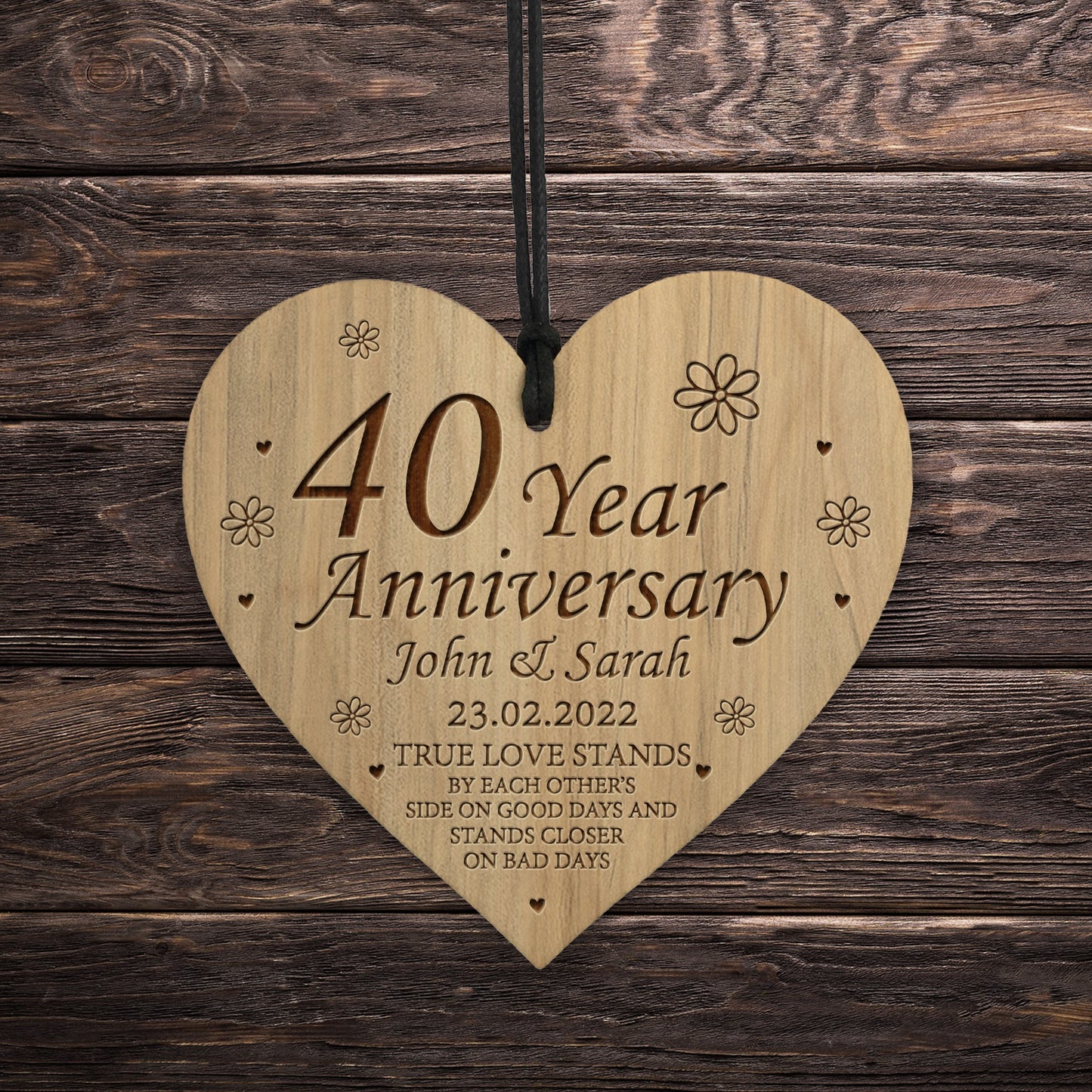 Personalised 40th Anniversary Gift 40 Year Anniversary Engraved