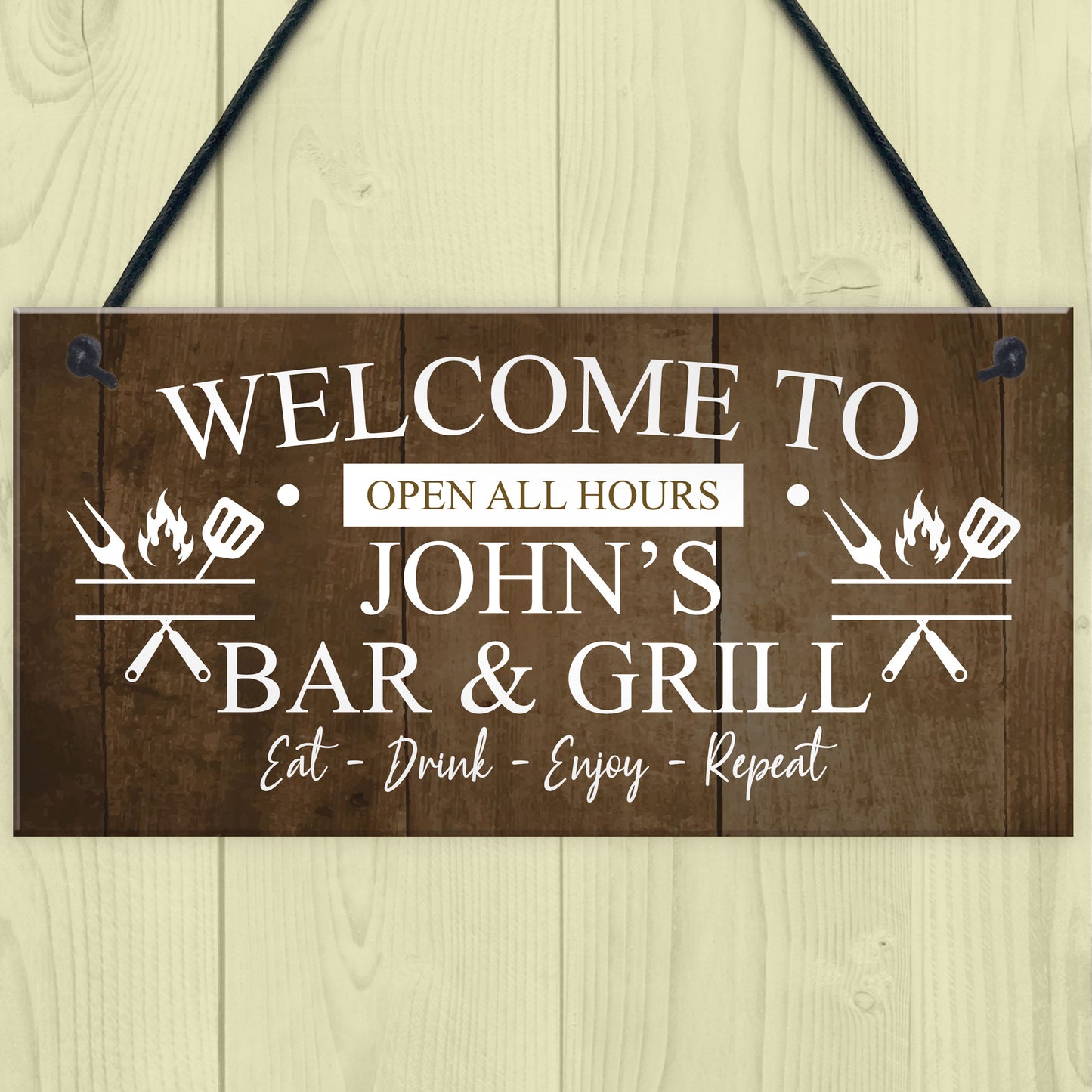 Vintage Bar And Grill Man Cave BBQ Shed Sign Personalised Beer