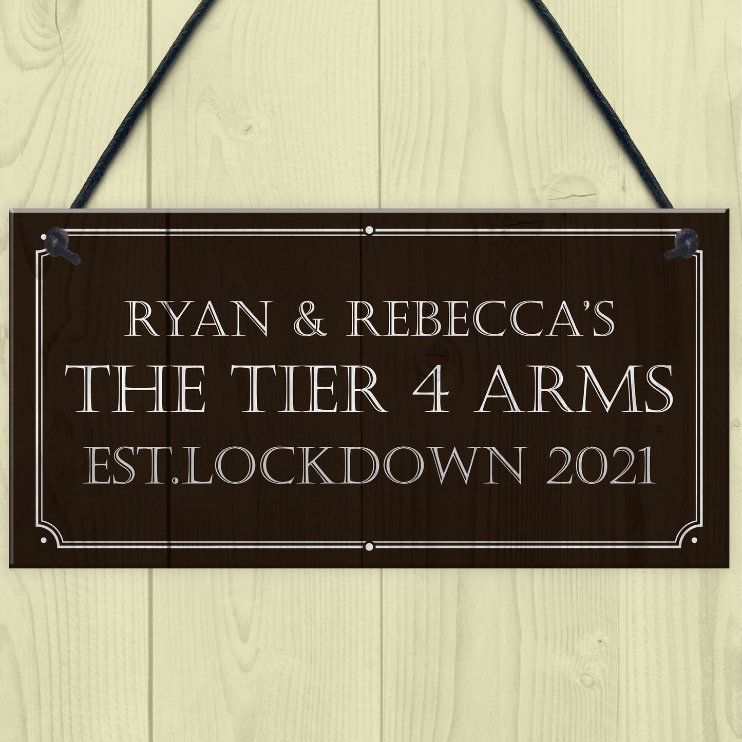 The Tier 4 Arms PERSONALISED Home Bar Man Cave Sign