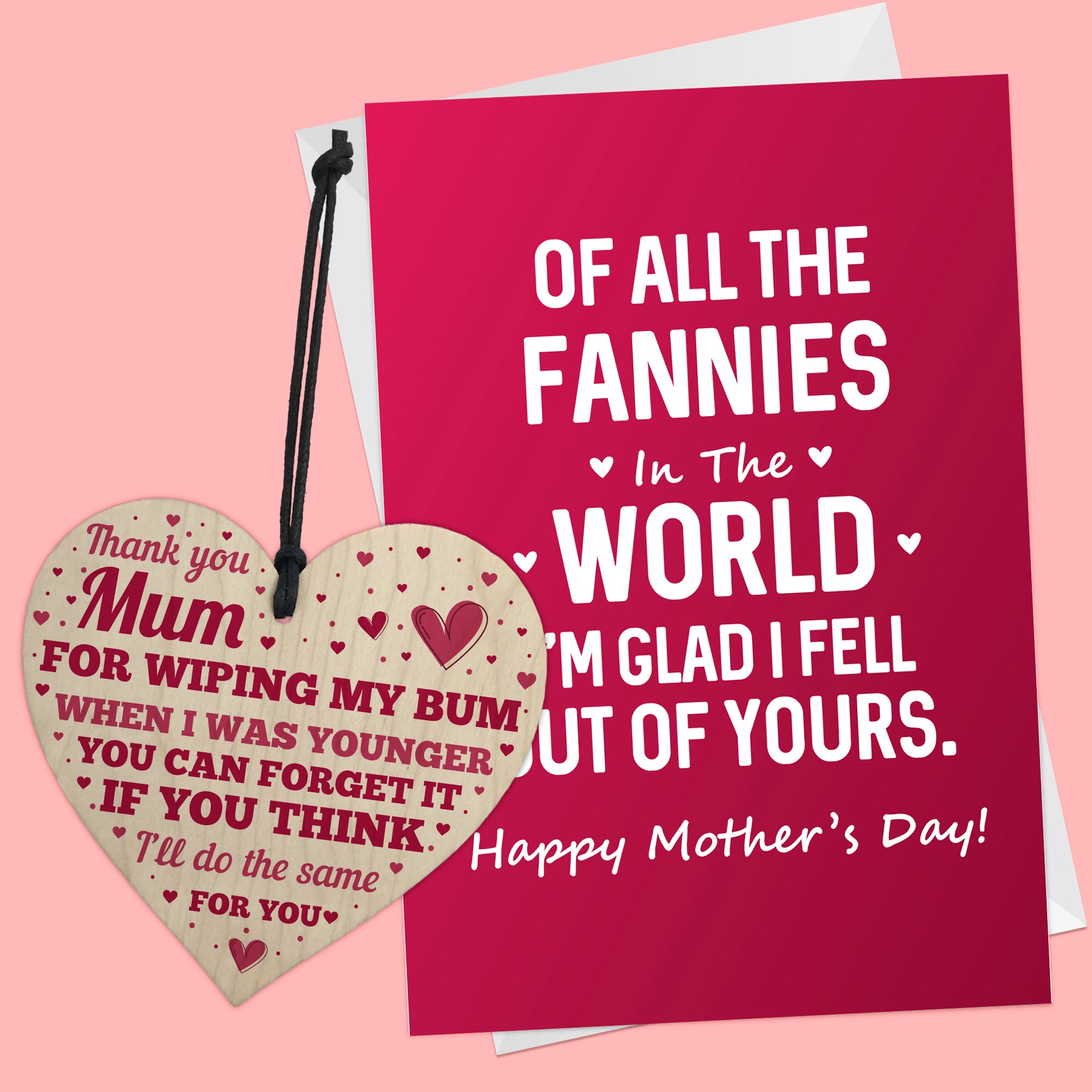 Funny Mothers Day Card For Mum Wooden Heart Mother s Day Gift
