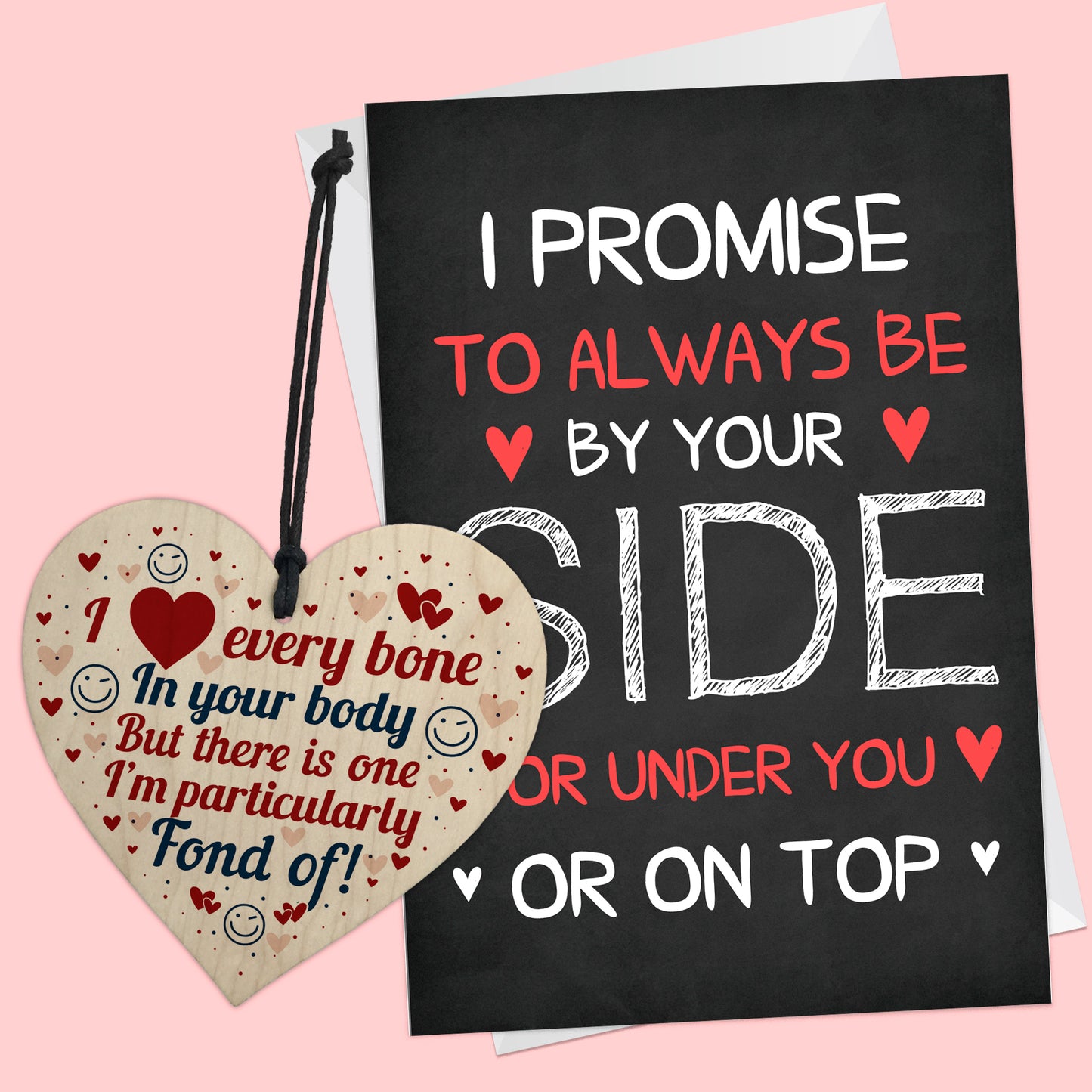 Funny Anniversary Cards For Him Card and Wooden Heart Set