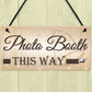 Photo Booth This Way Hanging Wedding Direction Decor Plaque