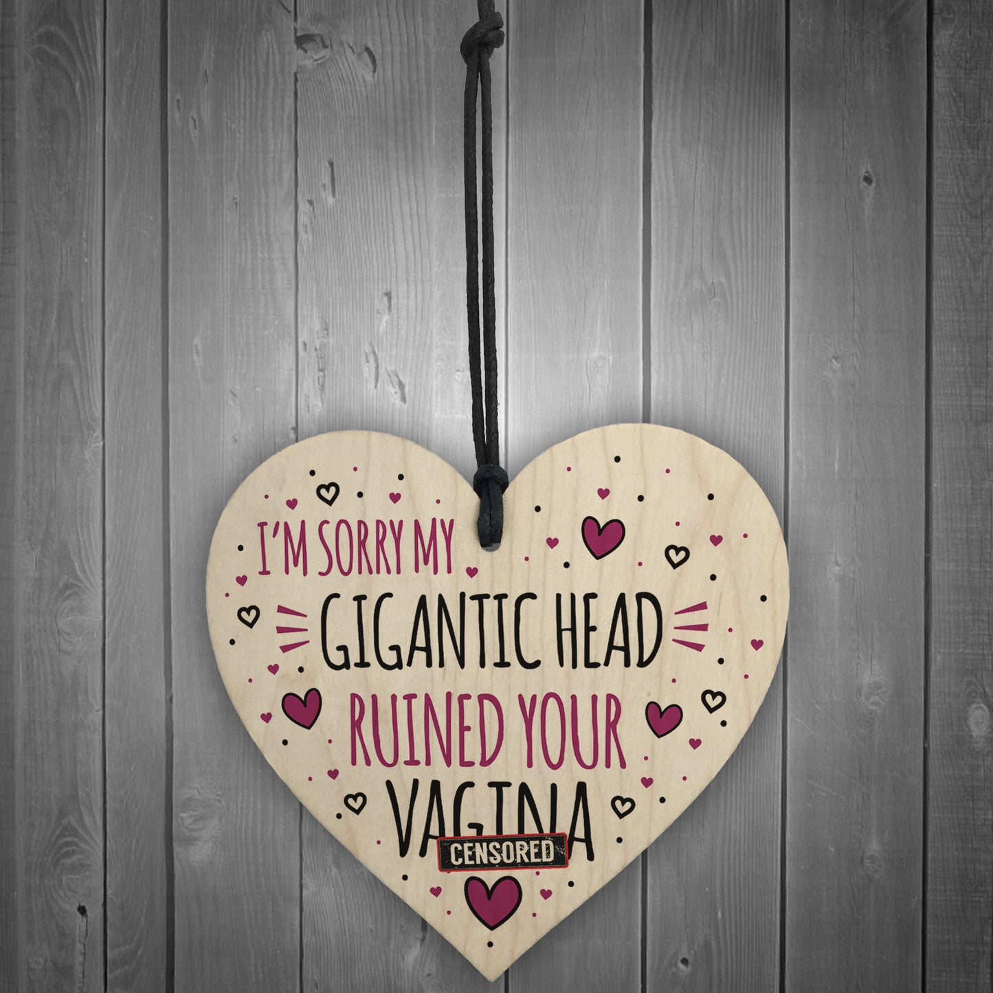 Funny Rude Birthday Mothers Day Gift For Mum Wood Heart Gift