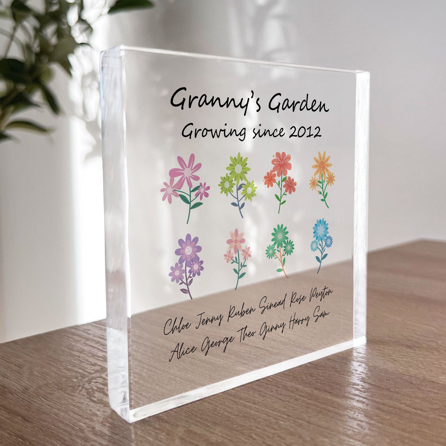 Gift For Grandma Granny Nanny Nanna Personalised Acrylic Block
