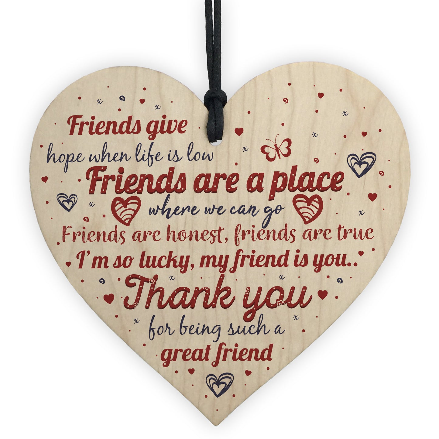 Friend Gifts For Christmas Pack of 4 Best Friend Wood Heart Gift